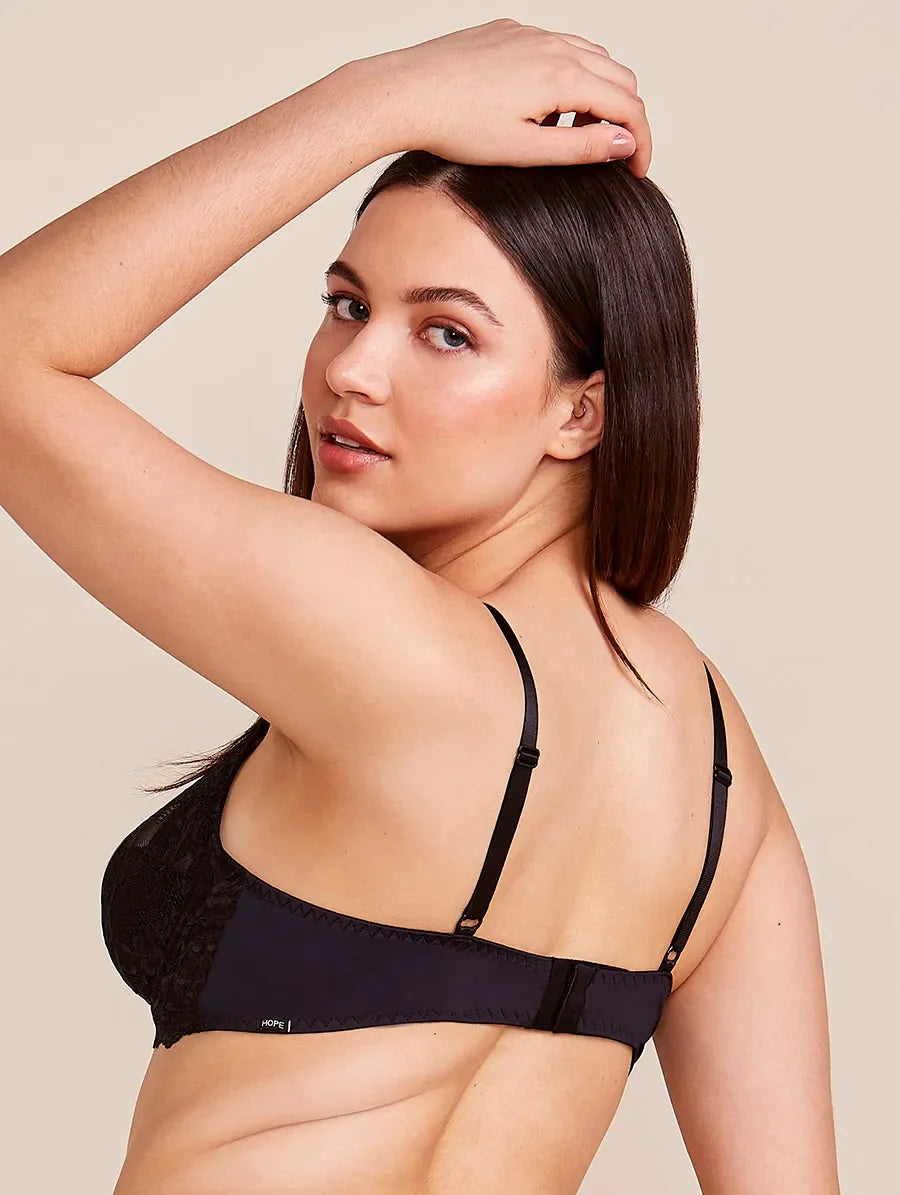 Lace bra with underwire and no padding