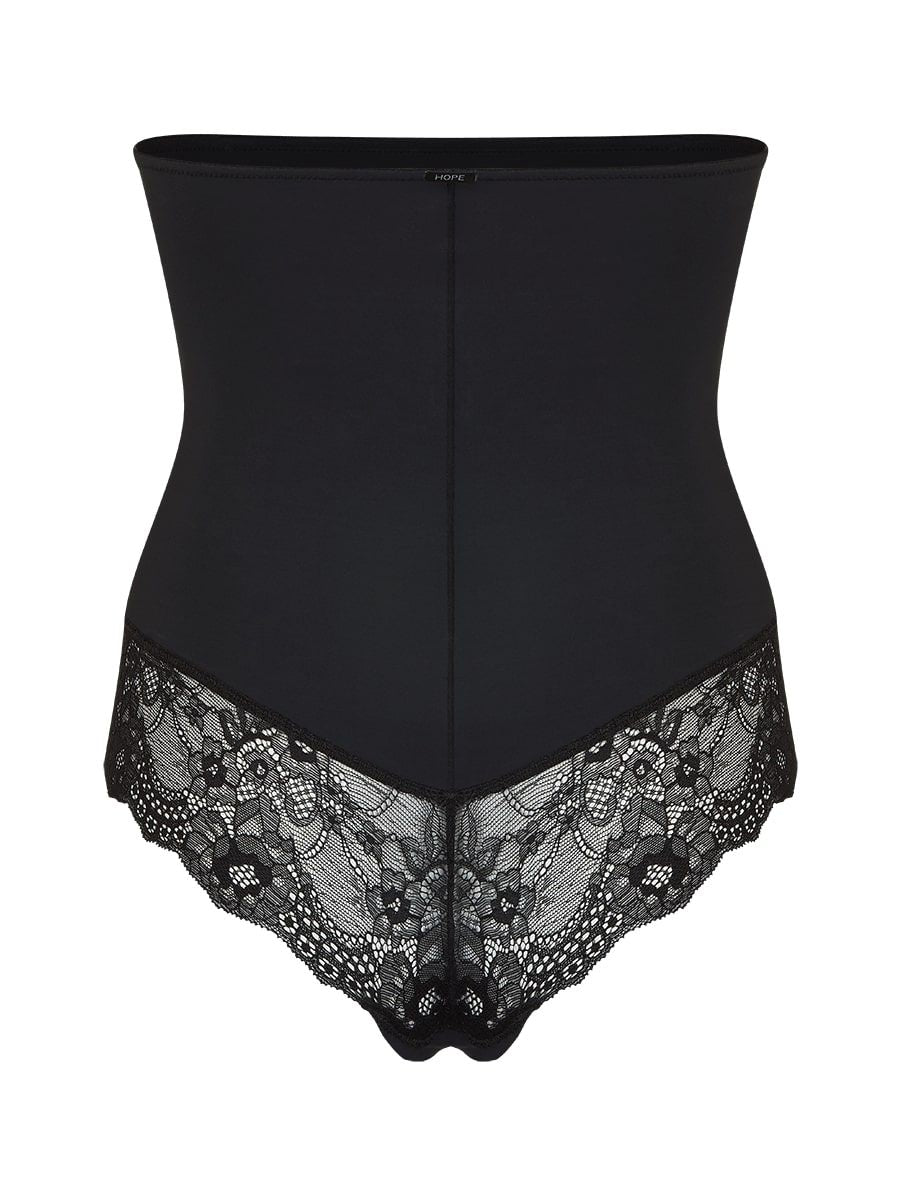 Shapewear thong panties with lace combination