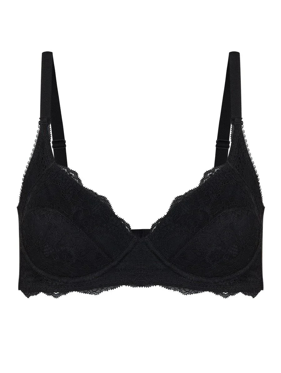 High support lace bra with underwire