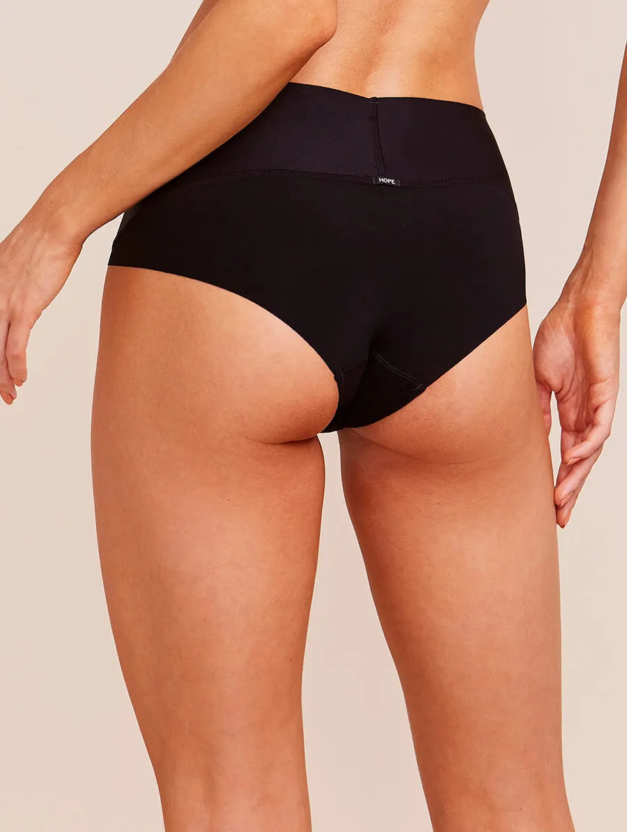 High-waisted, seamless, shaping microfiber panties