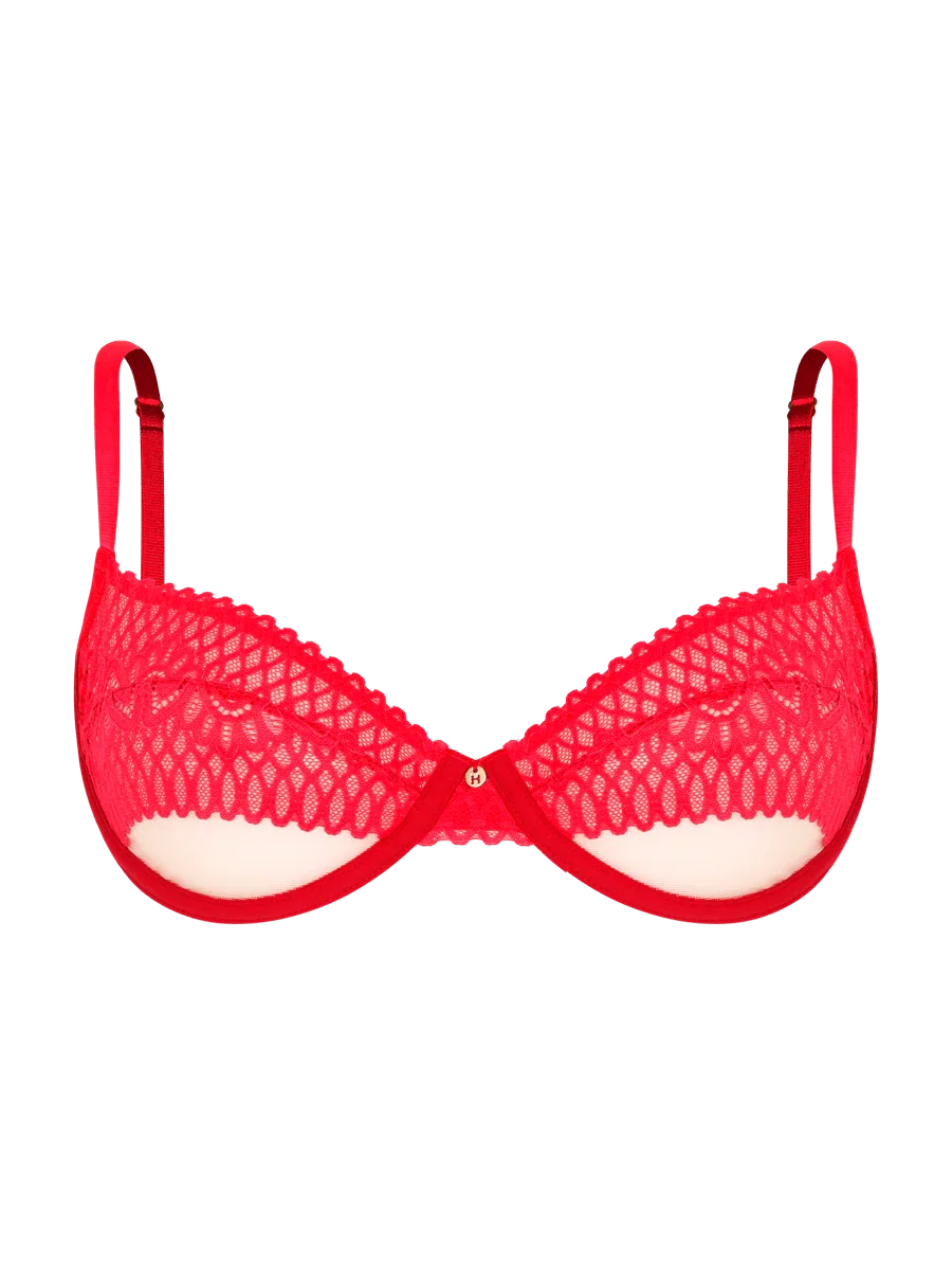 Lace bra with underwire and no padding