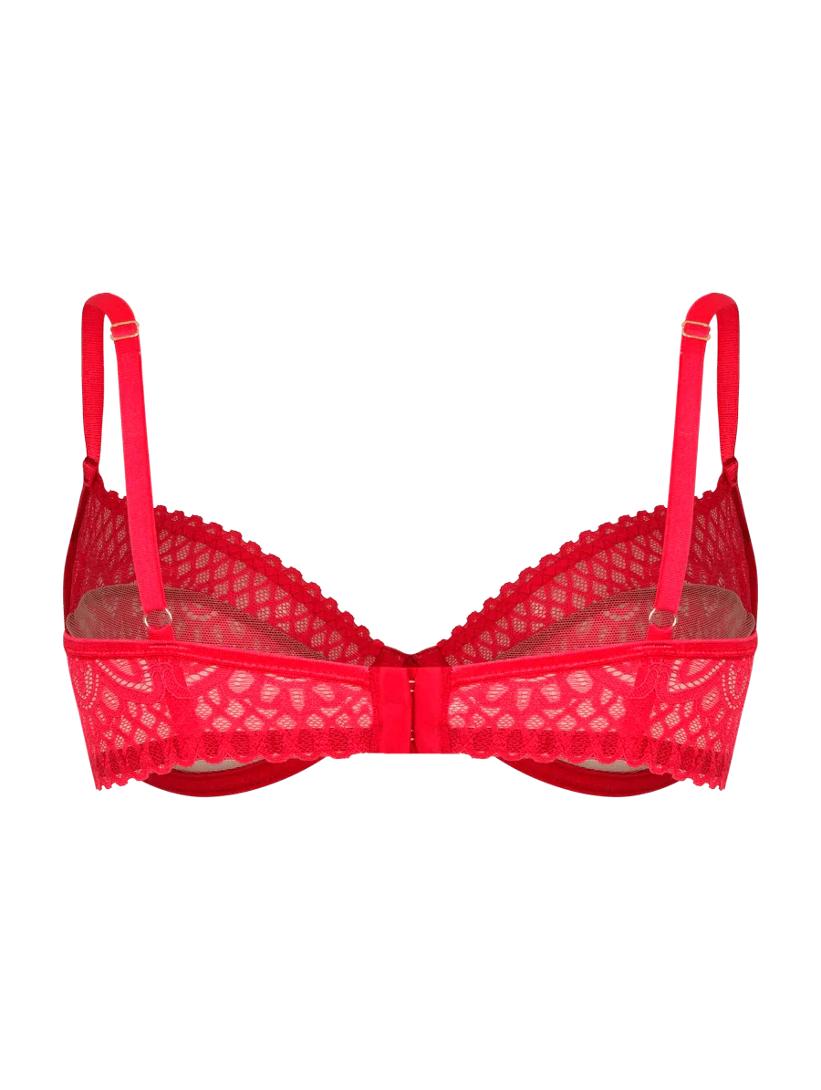 Lace bra with underwire and no padding