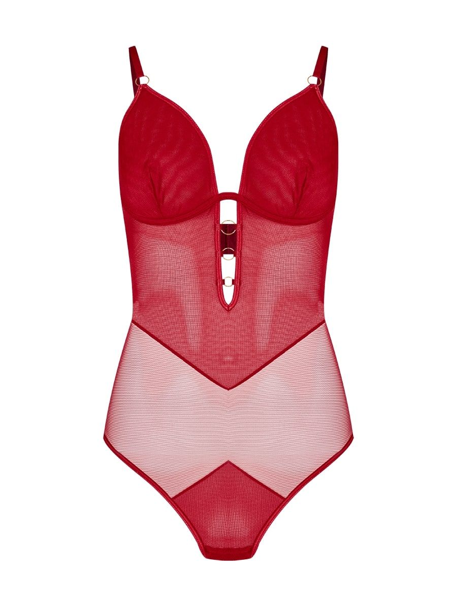 Tulle bodysuit with rings