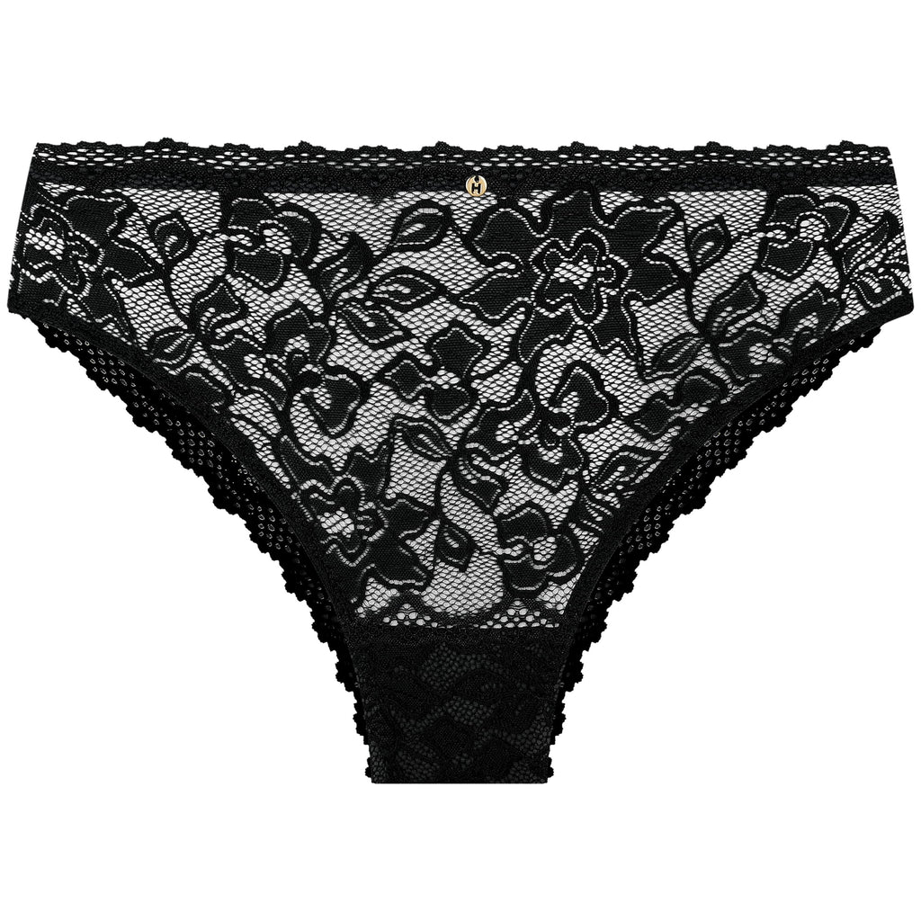 High-waisted lace and velvet panties