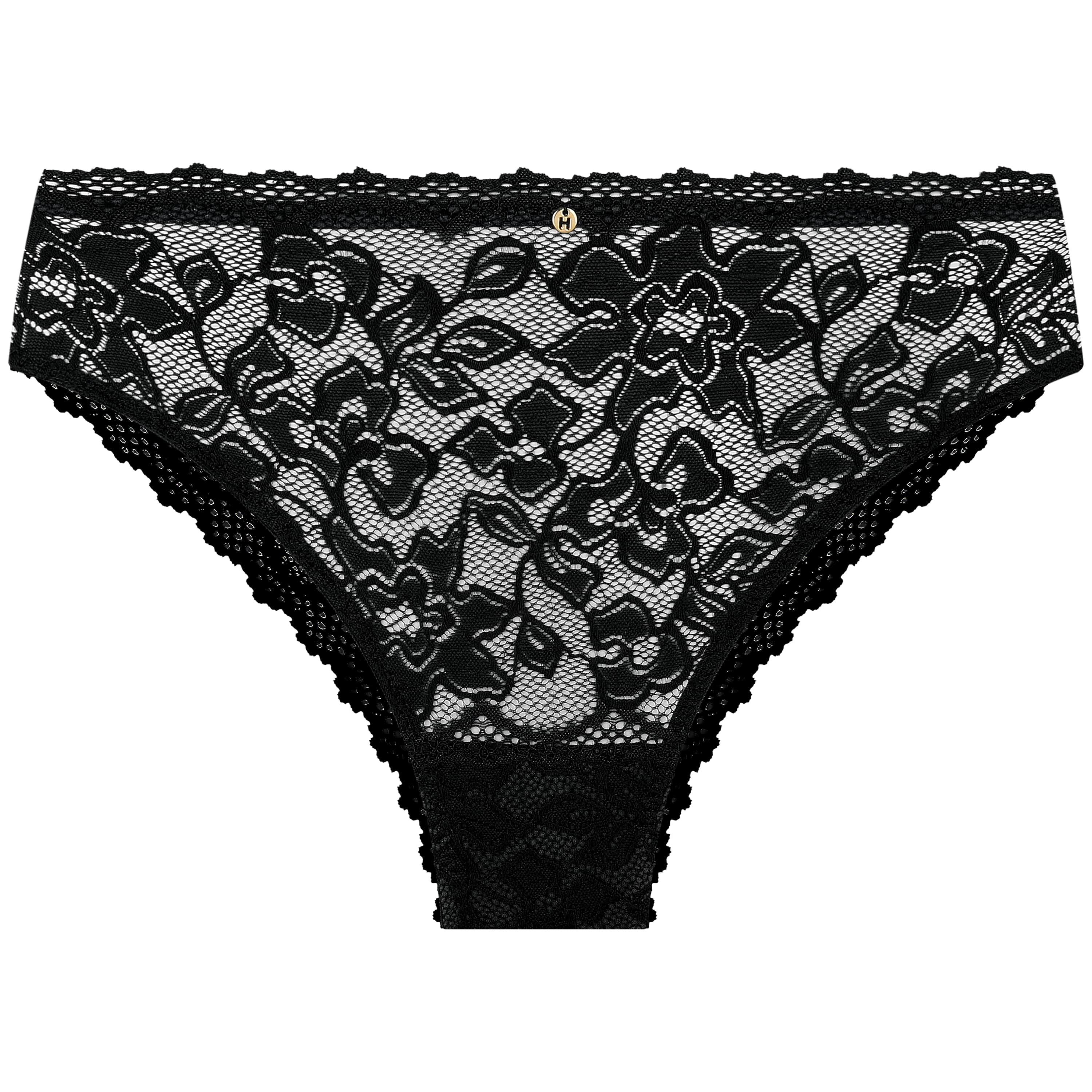 High-waisted lace and velvet panties